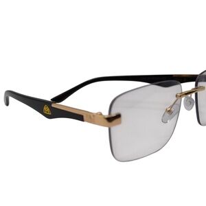 Maybach Men’s Rimless Transition Blue Blocker Glasses | Gold/Black | 59-15-140